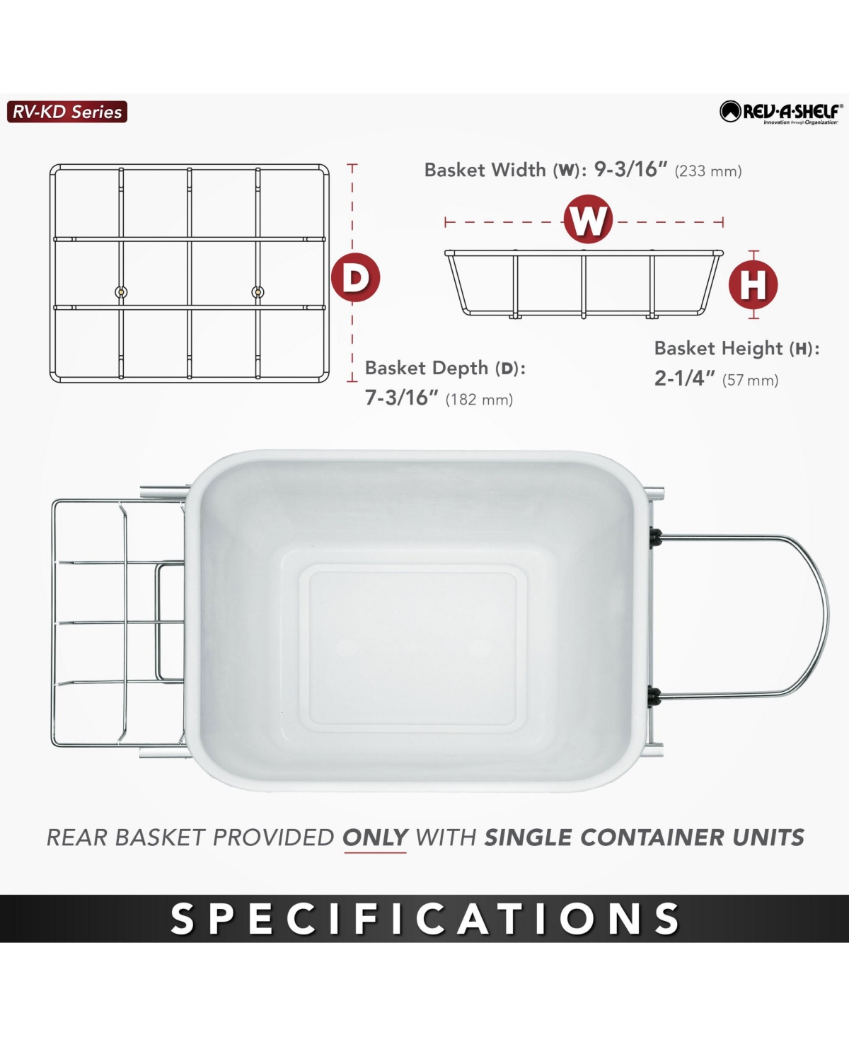 Rev-a-shelf Pullout Trash Can 35 qt. for Kitchen Cabinets, Gray, Rv-12KD-13C-S