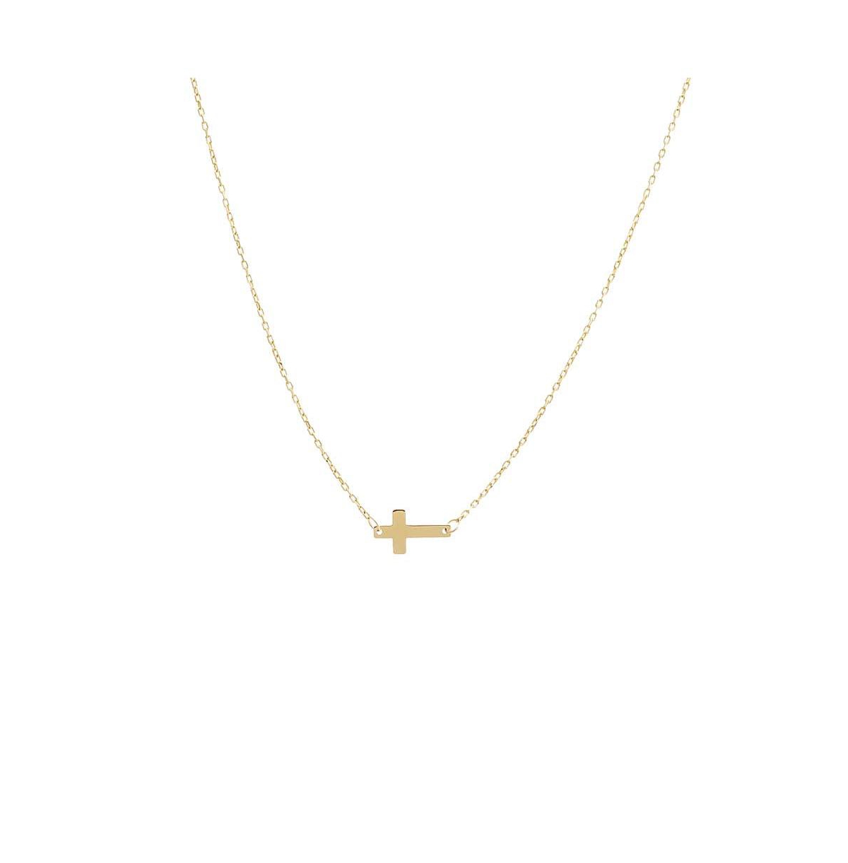 Mini Solid Cross Necklace 14K - 14k gold