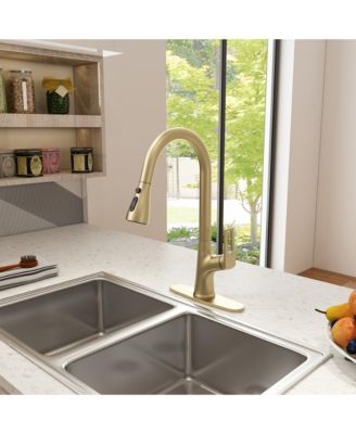 Single-Handle Pull-Down Sprayer Kitchen Faucet with Digital Display
