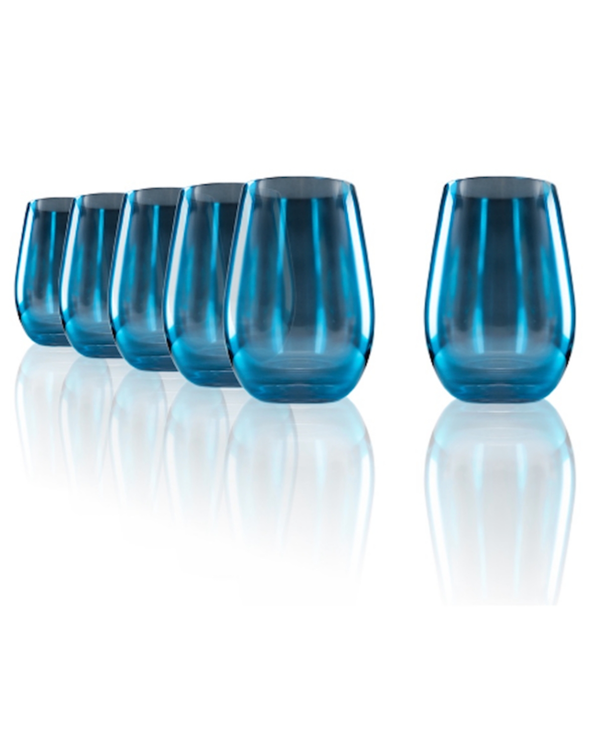 Stolzle Lausitz Mirrors Blue Tumblers, Set Of 6 In Blue