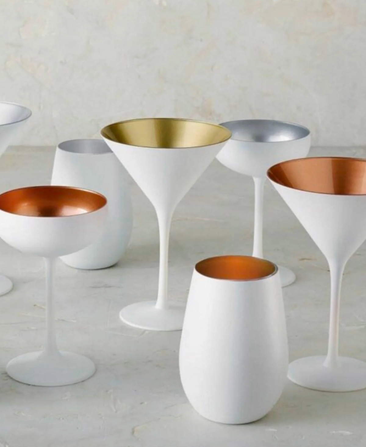 Stolzle Lausitz Olympia Tumblers, Set Of 2 In White With Bronze