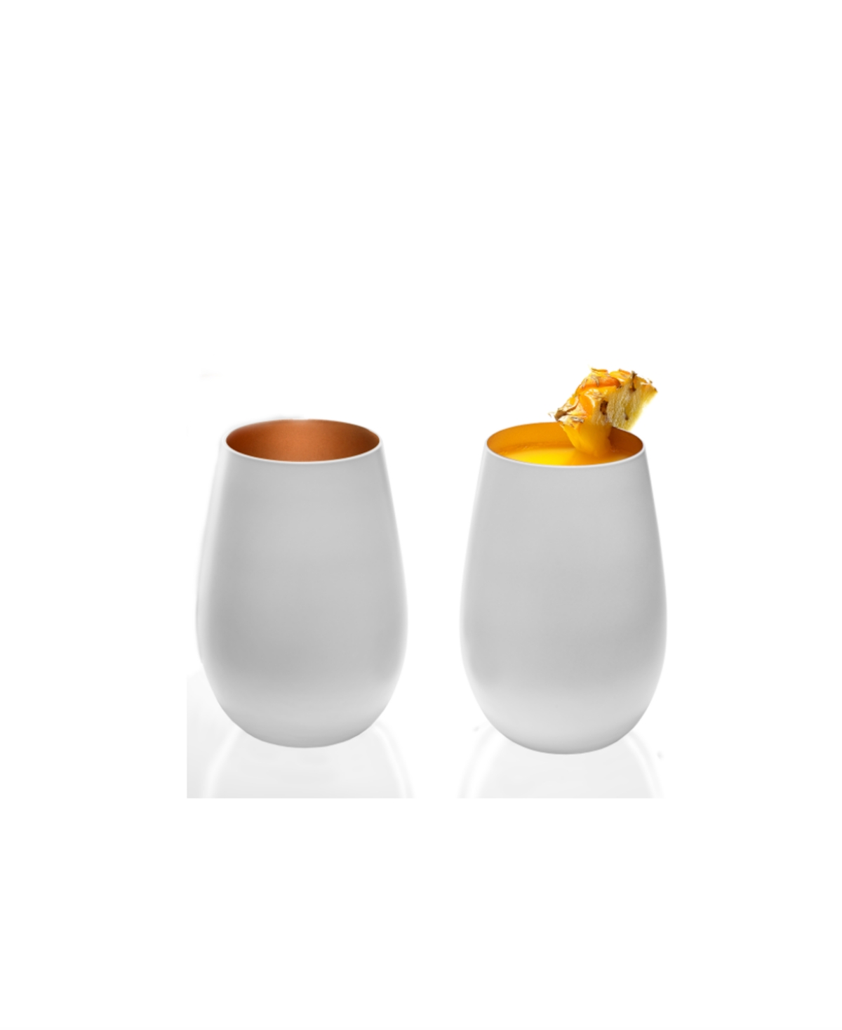 Stolzle Lausitz Olympia Tumblers, Set Of 2 In White With Bronze