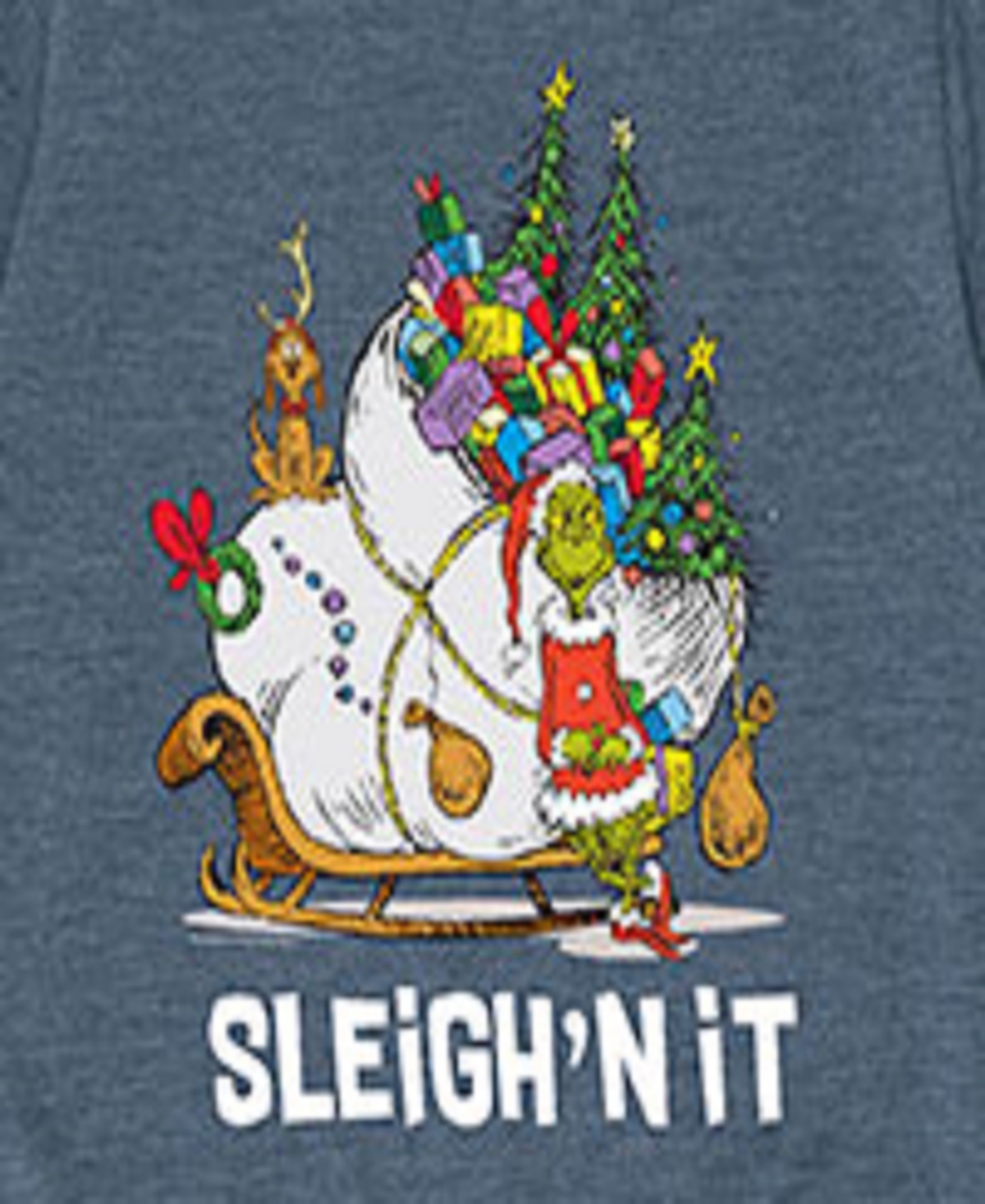 Hybrid Big Boys The Grinch Sleigh'n It Graphic Tee In Blue
