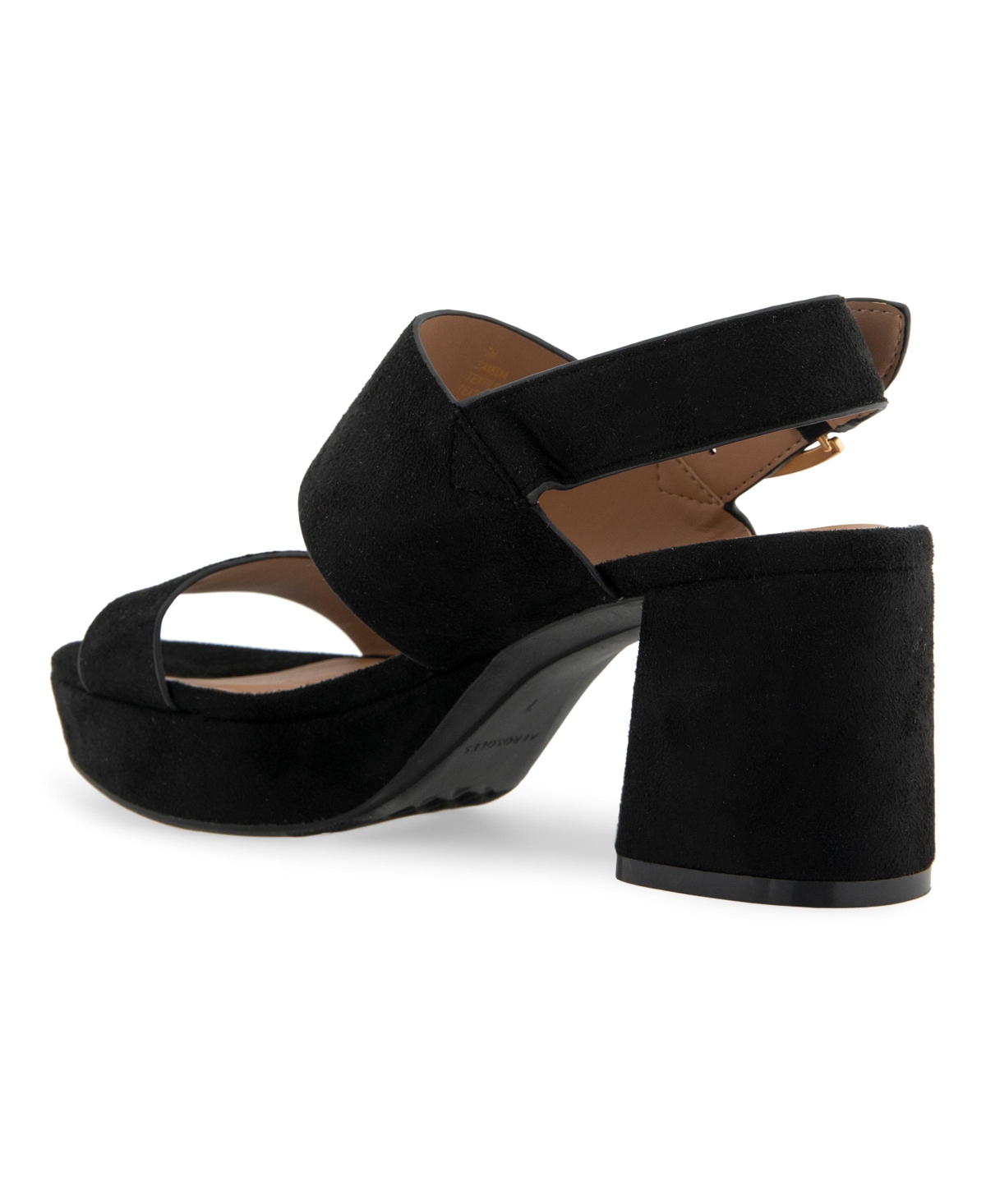 Shop Aerosoles Women's Camilia Pump Heel Sandals In Black Faux Suede