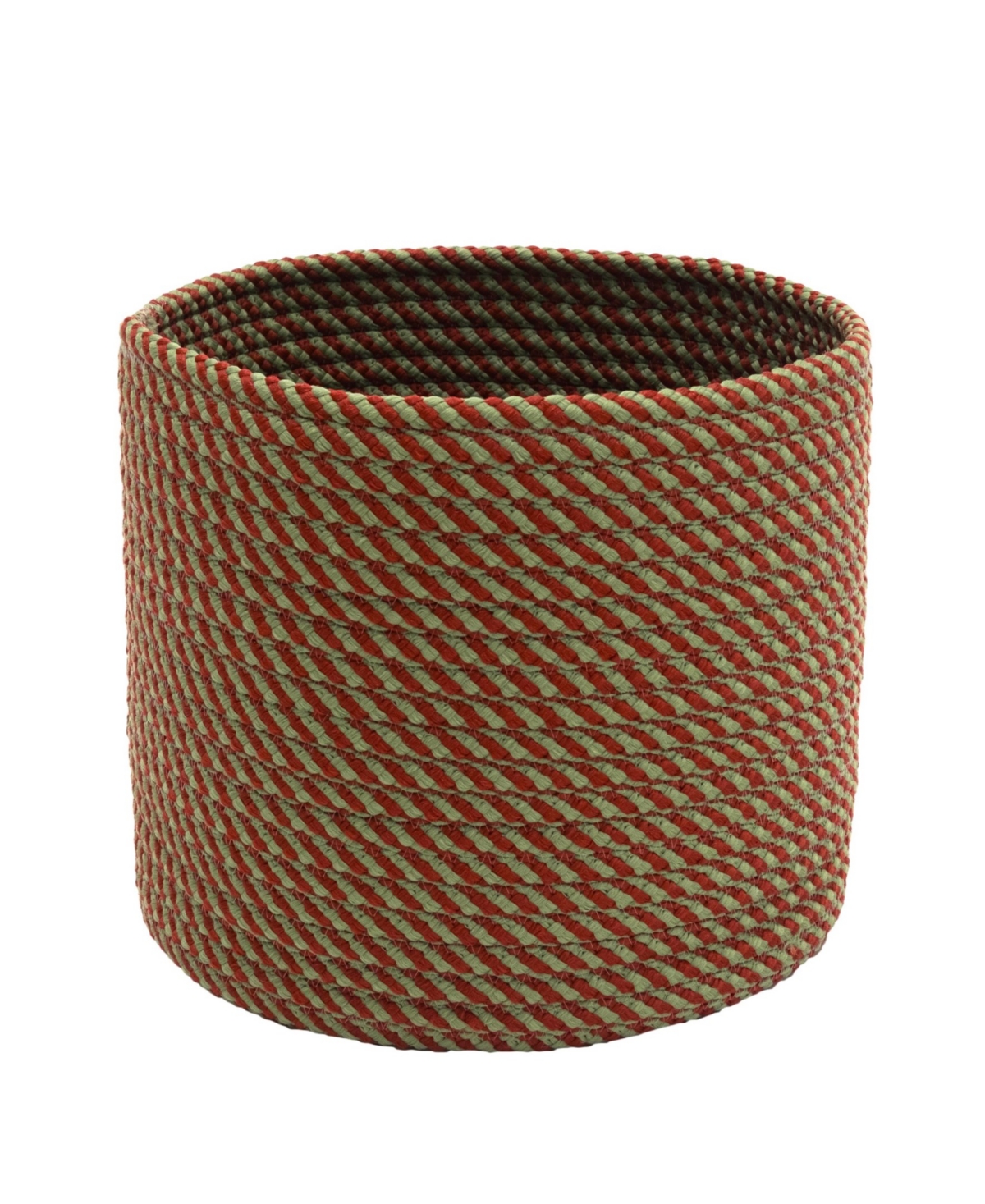 Twisted Christmas Woven Basket - Green/Red