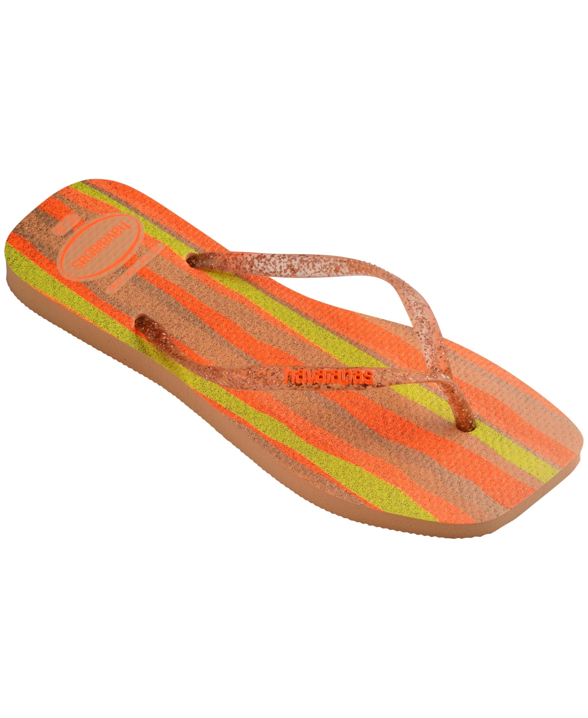 Women's Slim Square Folia Slip On Sandals - Peach