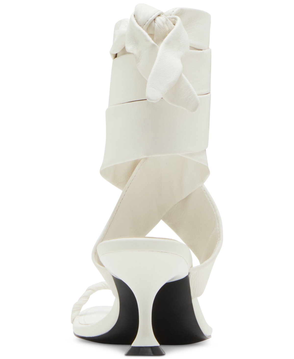 Steve Madden Utilize Womens Faux Leather Wrap Heels In White Leather