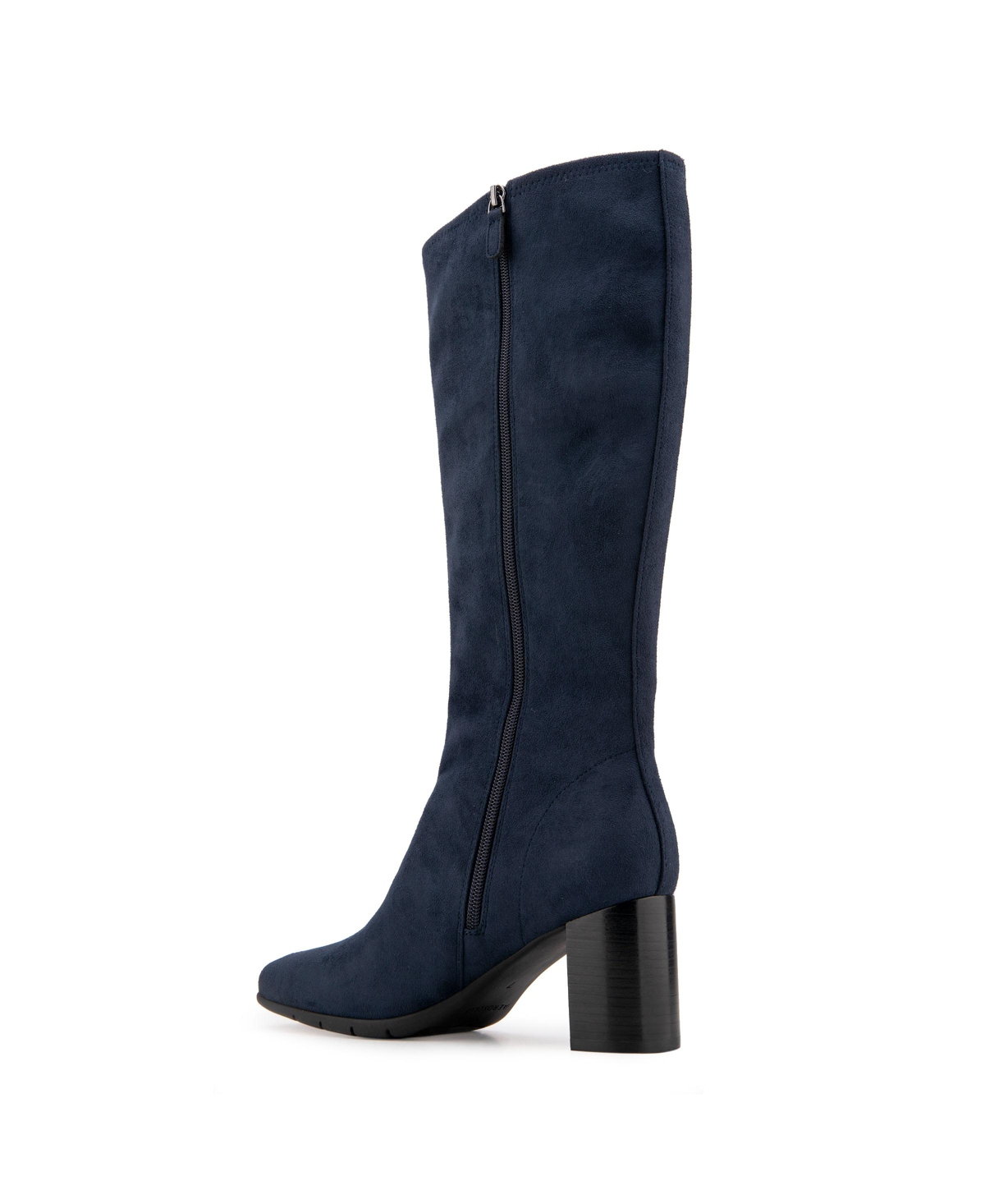 Aerosoles Micah Boot In Navy Stretch Smooth Faux Suede