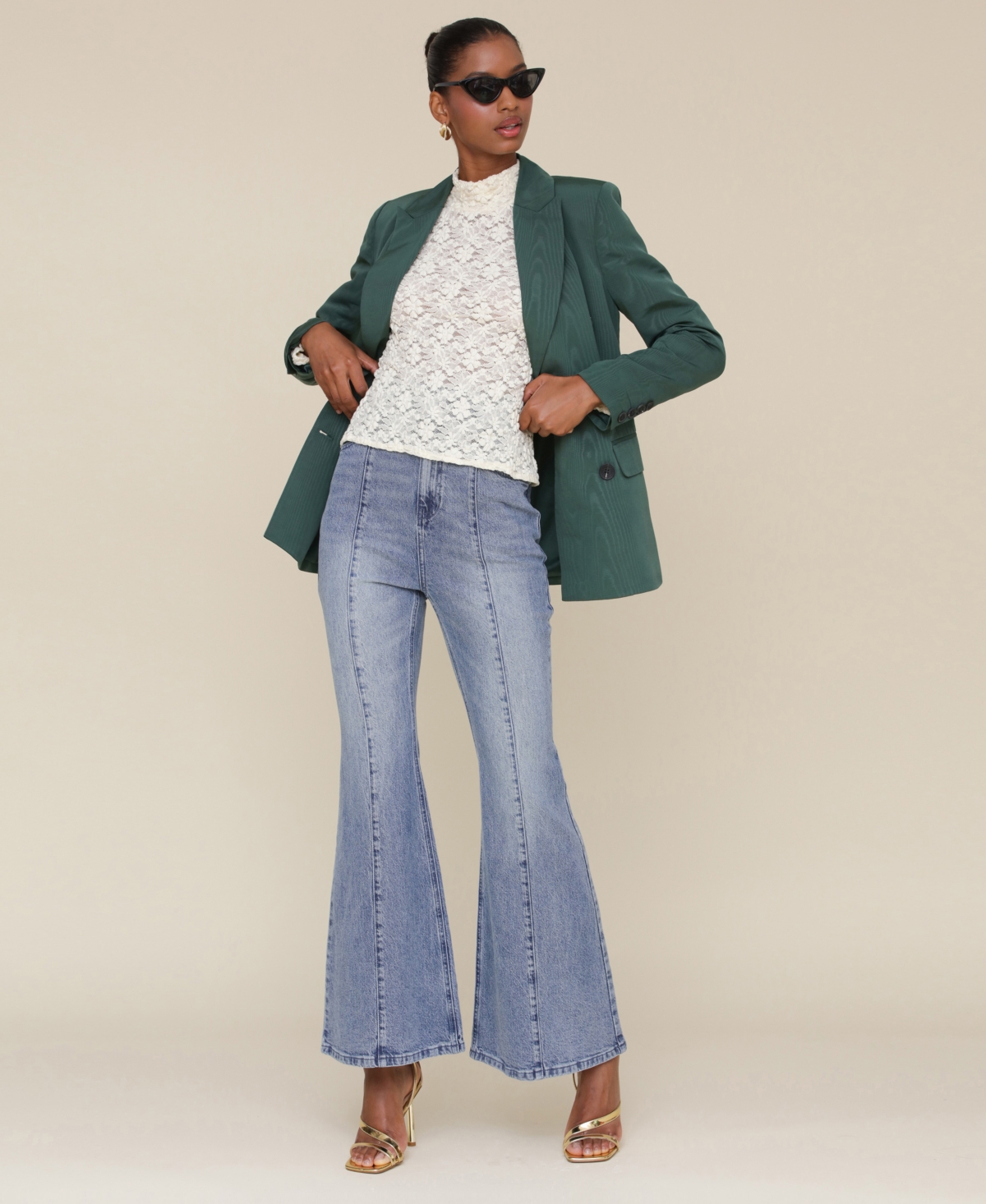 Avec Les Filles Women's High-Rise Extreme-Flare Jeans