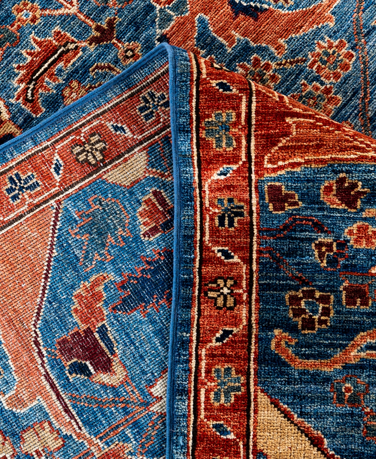 Adorn Hand Woven Rugs Serapi M1999 9'x11'9" Area Rug In Light Blue