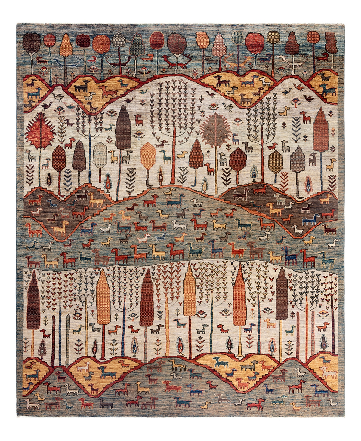 Adorn Hand Woven Rugs Tribal M1999 7'10"x9'7" Area Rug In Gray