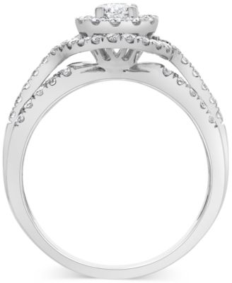 Diamond Double Halo Engagement Ring (1 ct. t.w.) in 14k White Gold