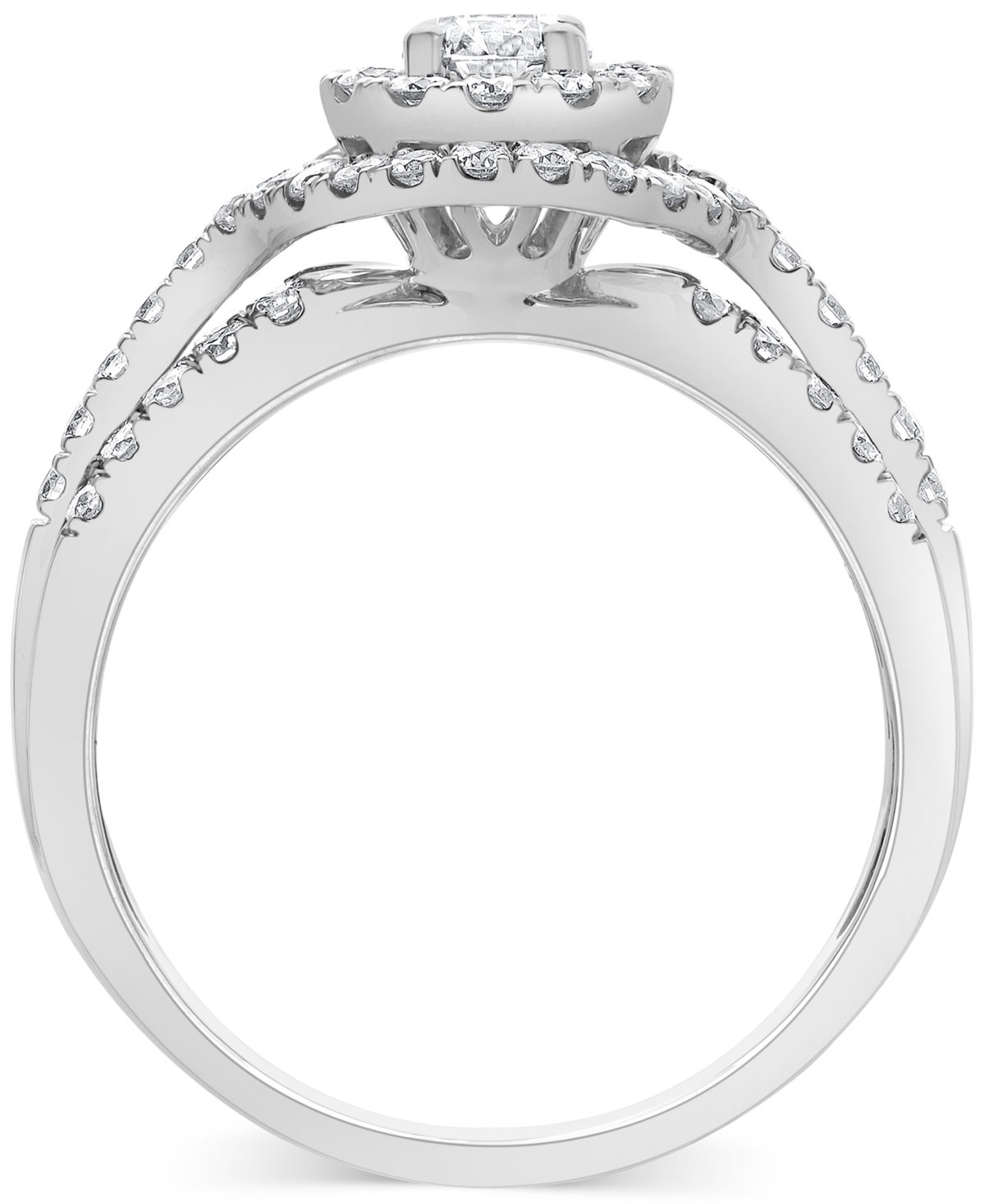 Diamond Double Halo Engagement Ring (1 ct. t.w.) in 14k- White Gold
