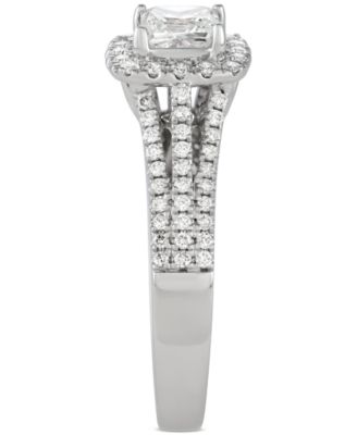 Diamond Princess Halo Engagement Ring (1-1/5 ct. t.w.) in 18k White Gold