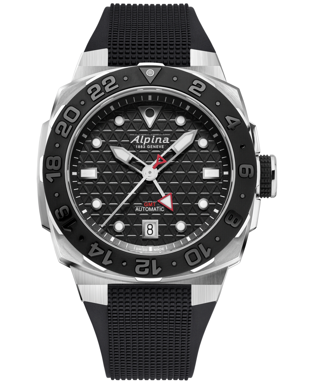 Men's Swiss Automatic Seastrong Extreme Black Rubber Strap Watch 39mm - Black