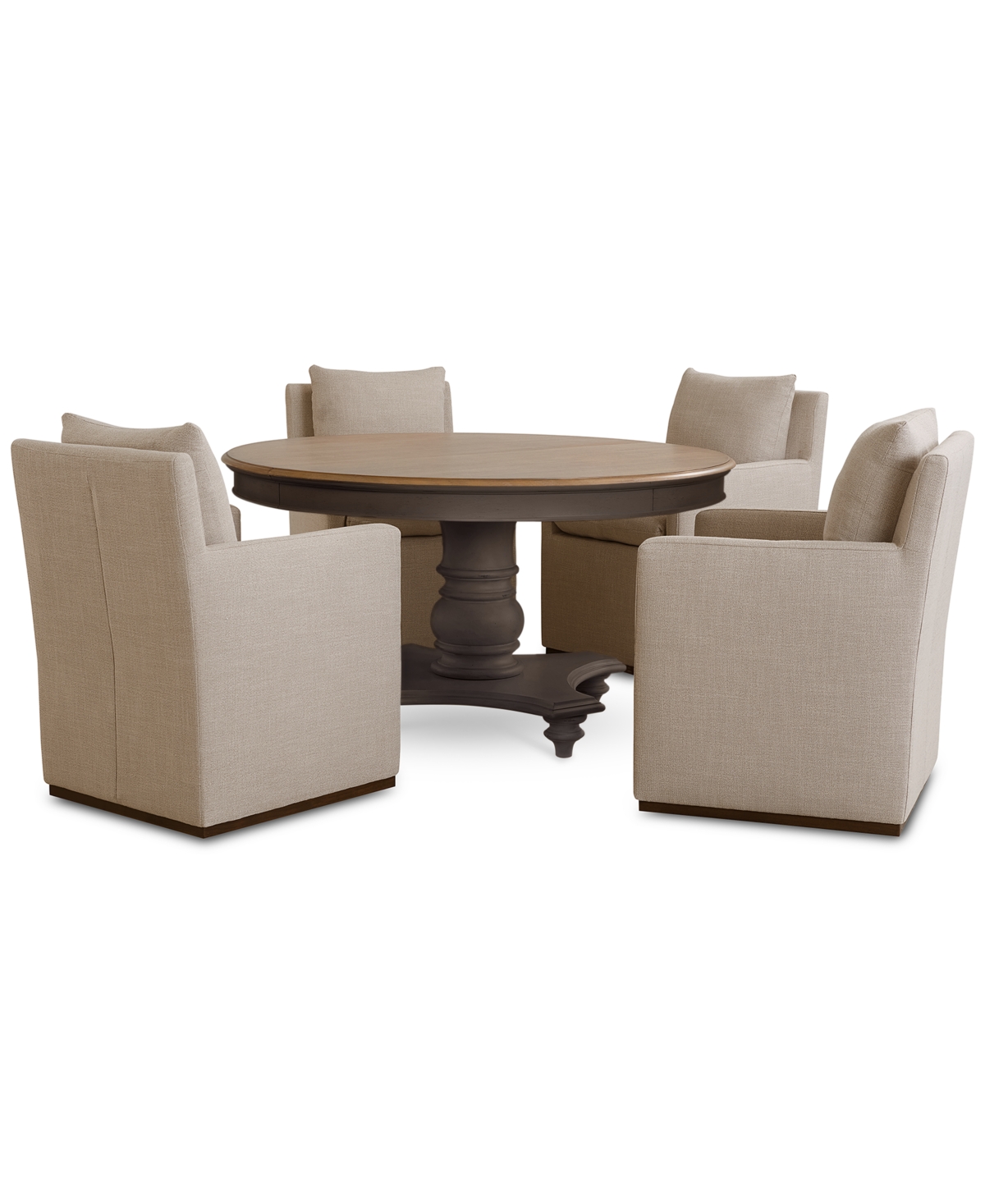 Macy's 5 Pc. Set (mandeville Round Dining Table & 4 Kenity Ii Arm Chairs), Created For  In Brown