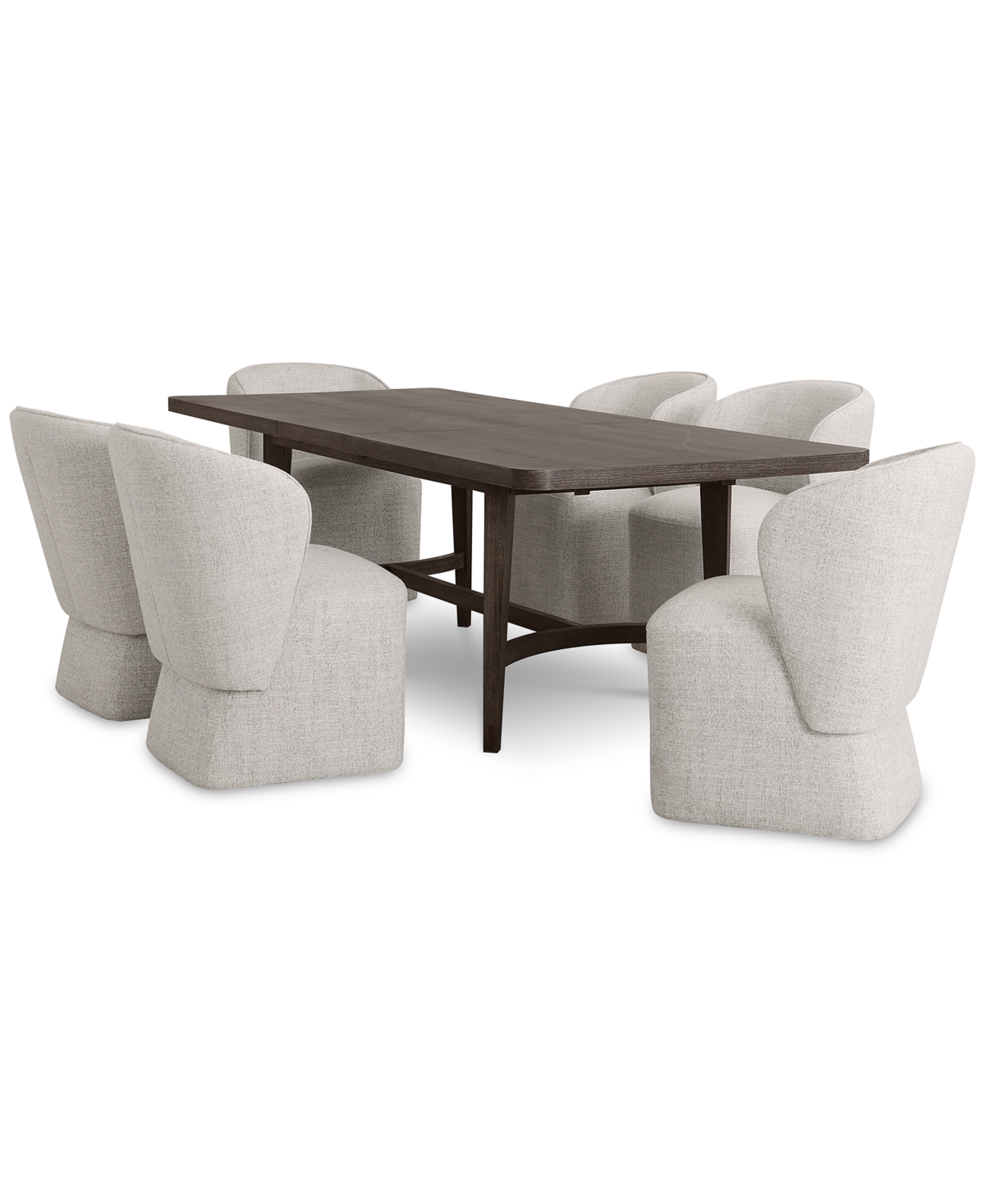 Macy's 7 Pc. Set (griffith Rectangular Dining Table & 6 Dimova Chairs), Created For  In Cloud