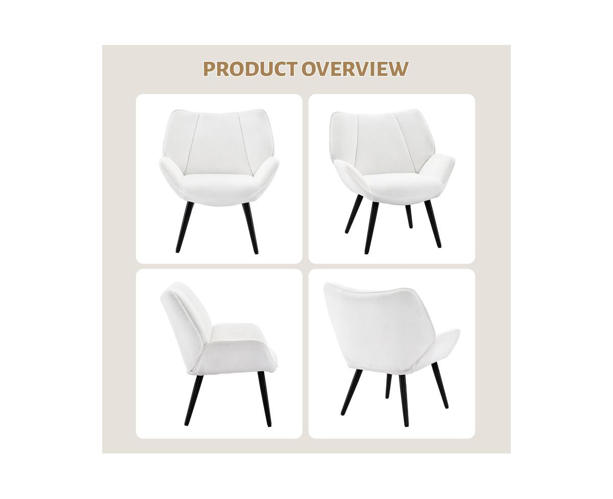 gaomon Modern Mid Century Accent Armchair, Comfortable Living Room Single Sofa for Bedroom, Corduroy Uphosltered Reading Chair for Office Study