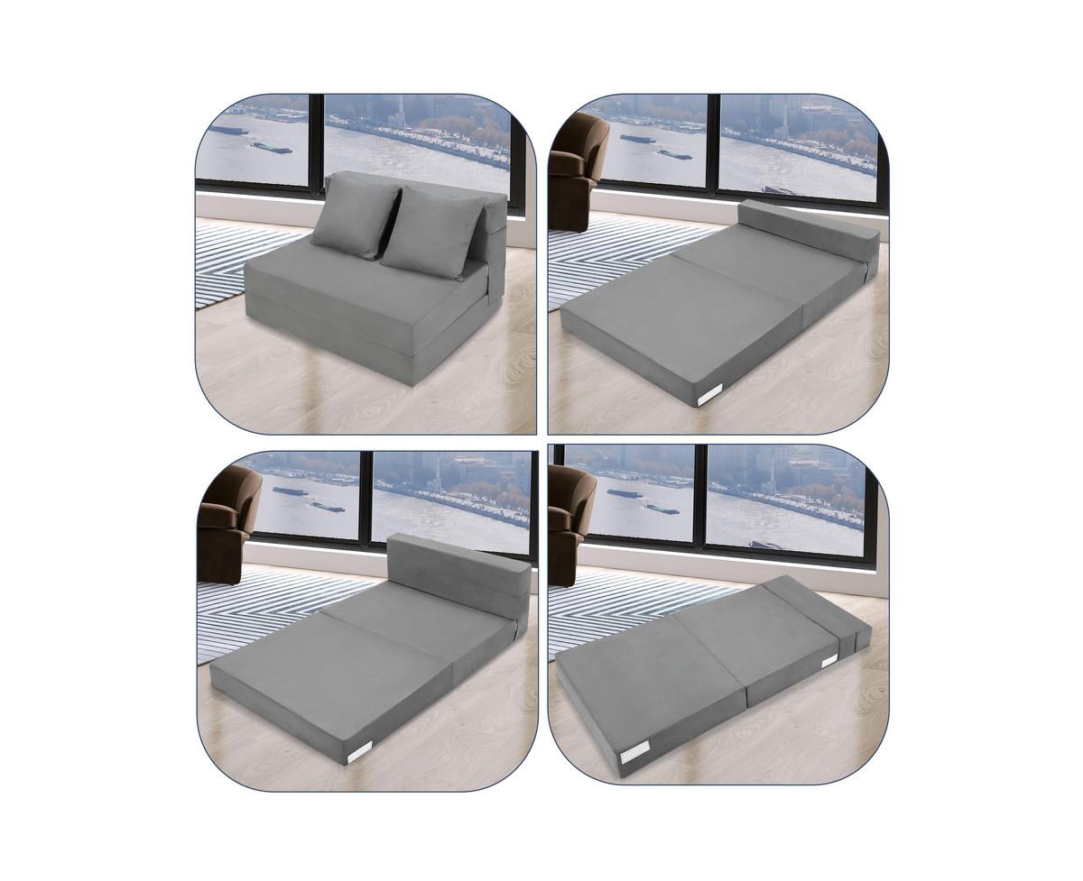 gaomon Folding Sofa Bed, Foldable Couch Bed with Pillow, Convertible Sleeper Chair Folding Sofa Mattress, Futon Floor Couch with Memory Foam Washable