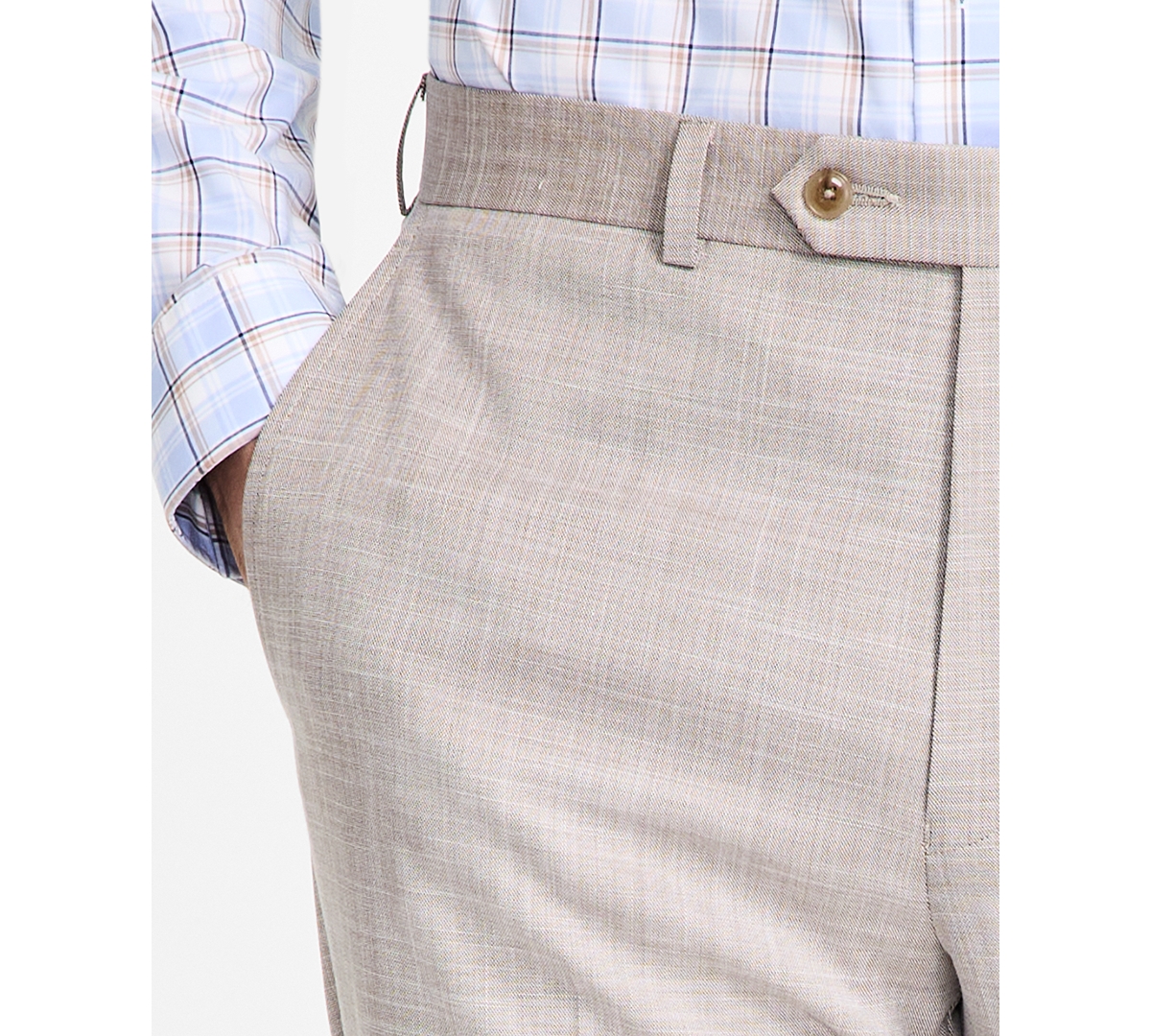 Michael Kors Men's Classic Fit Wool Blend Suit Pant In White