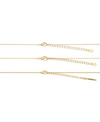 Cubic Zirconia Heart Layered Necklace Set