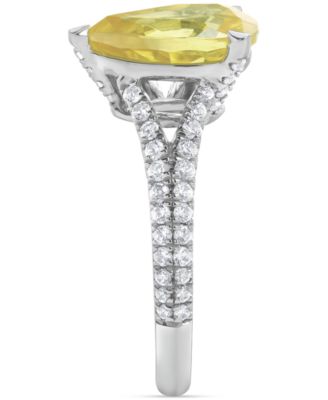 IGI Certified Lab Grown Yellow Diamond Pear-Shaped Engagement Ring (2-3/8 ct. t.w.) in 14k White, Yellow or Rose Gold