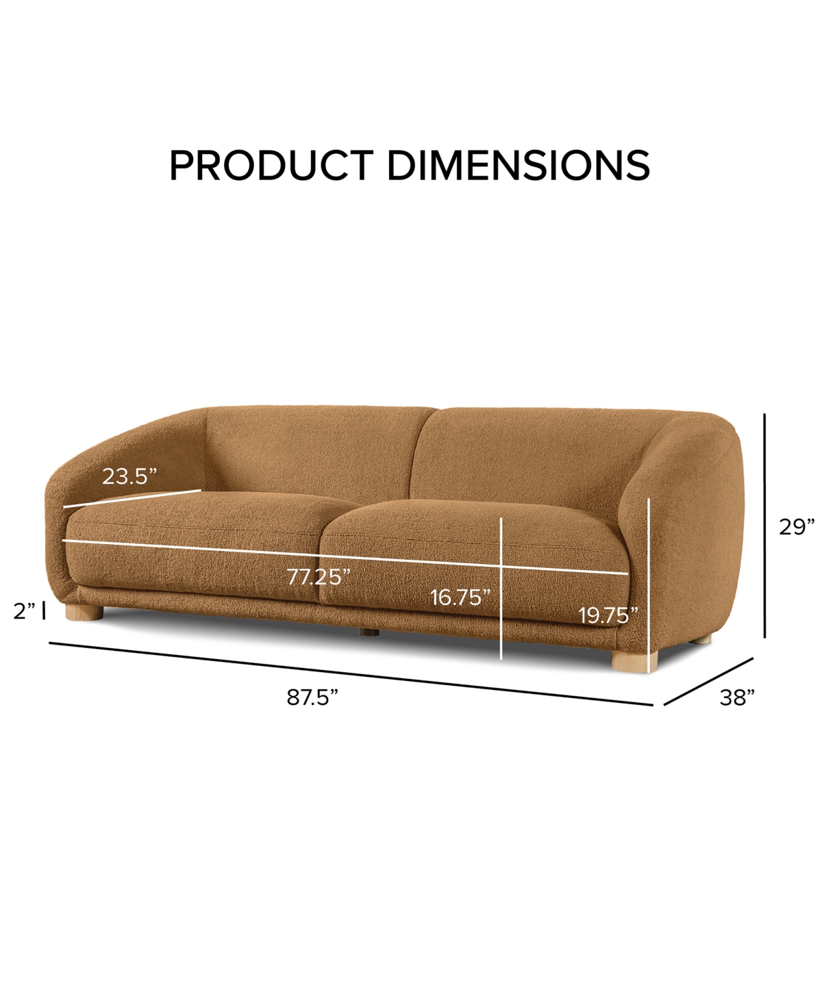Furniture Of America 88" Waxley Chenille Slope Arm Sofa In Brown