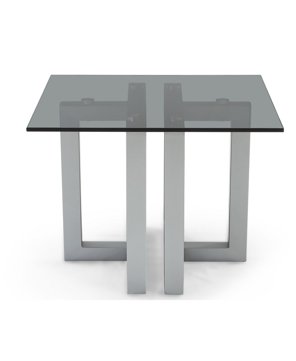 MACY'S EMILA 24" SQUARE GLASS MIX AND MATCH END TABLE 