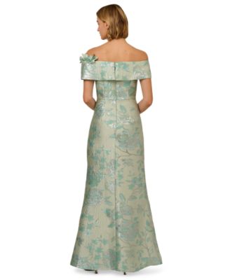 Adrianna Papell Women's Off-The-Shoulder Floral Jacquard