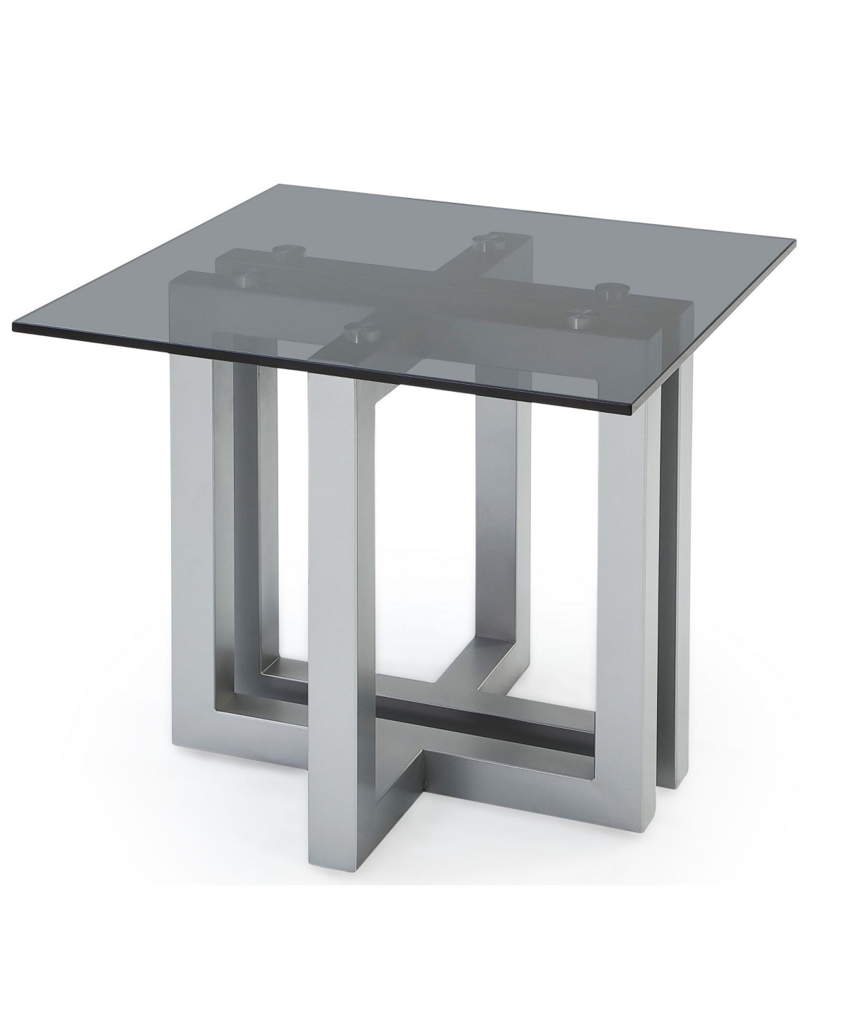 MACY'S EMILA 24" SQUARE GLASS MIX AND MATCH END TABLE 