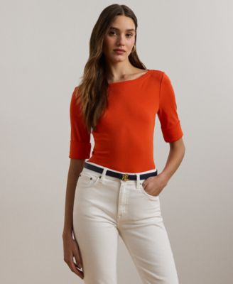 Lauren Ralph Lauren - Petite Stretch Cotton Boatneck Tee