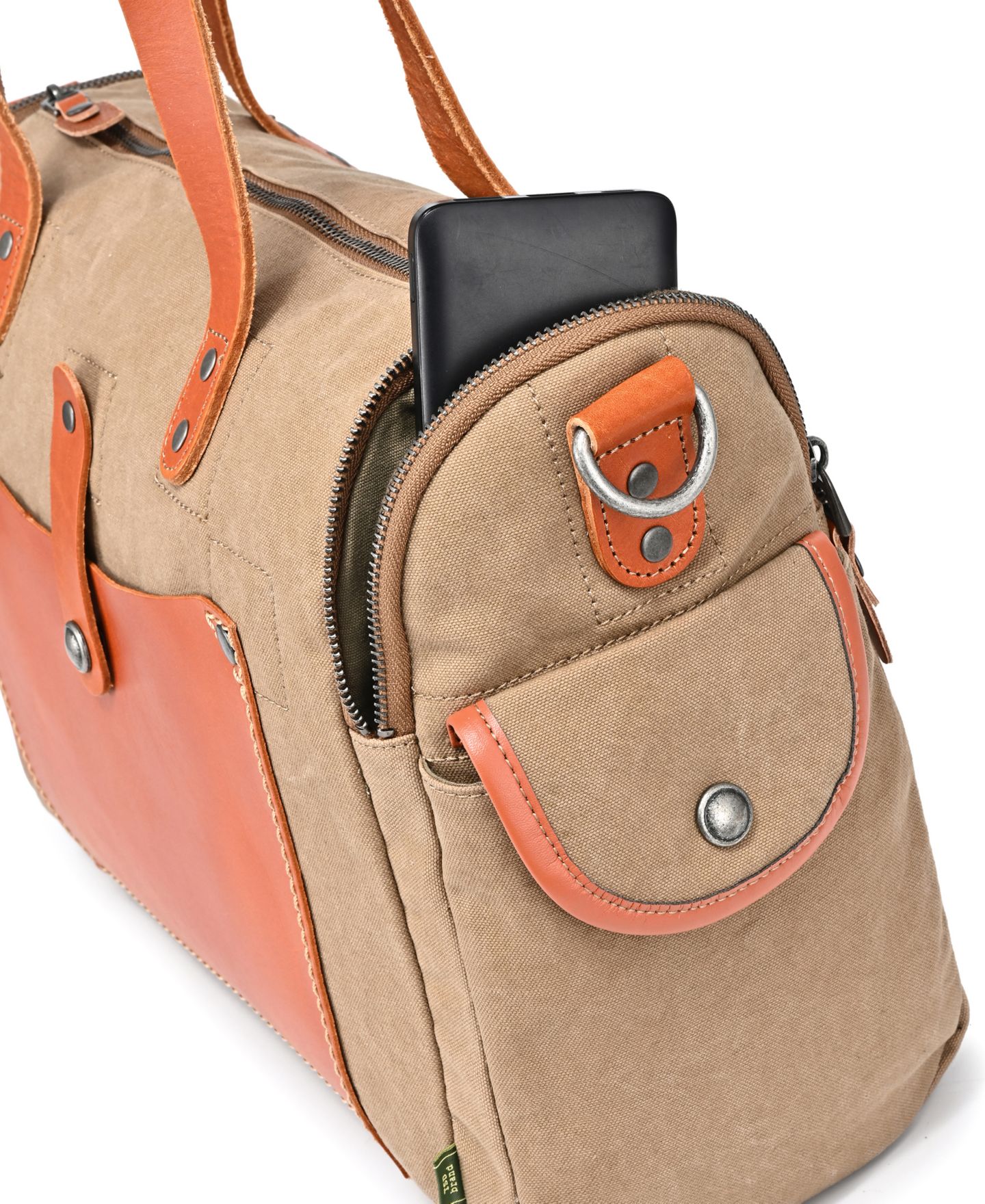 Женская сумка TSD BRAND Super Horse Large Canvas Satchel, цвет: Коричневый — фото 7
