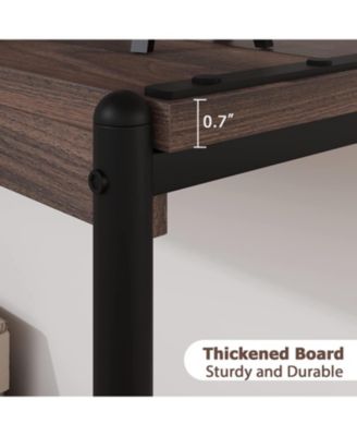 Console Table, 39.5 Inch Narrow Entryway Table with 2- Tiers Storage Shelves, Entrance Table