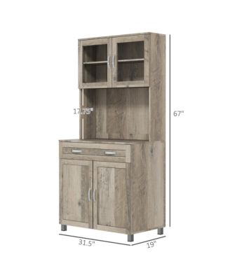 Modern Pantry with Buffet Cabinet and Framed Glass Doors