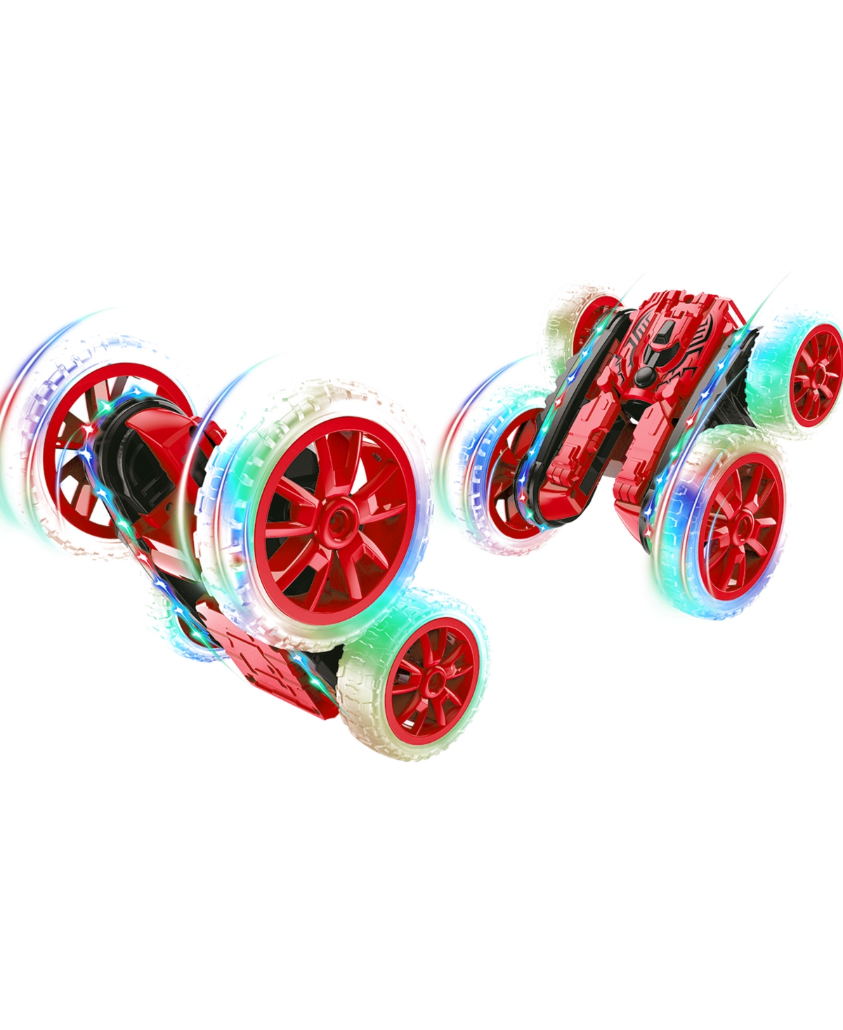 Flipo Mist Master Illuminated Split Wheel Remote Control Stunt Car In Red