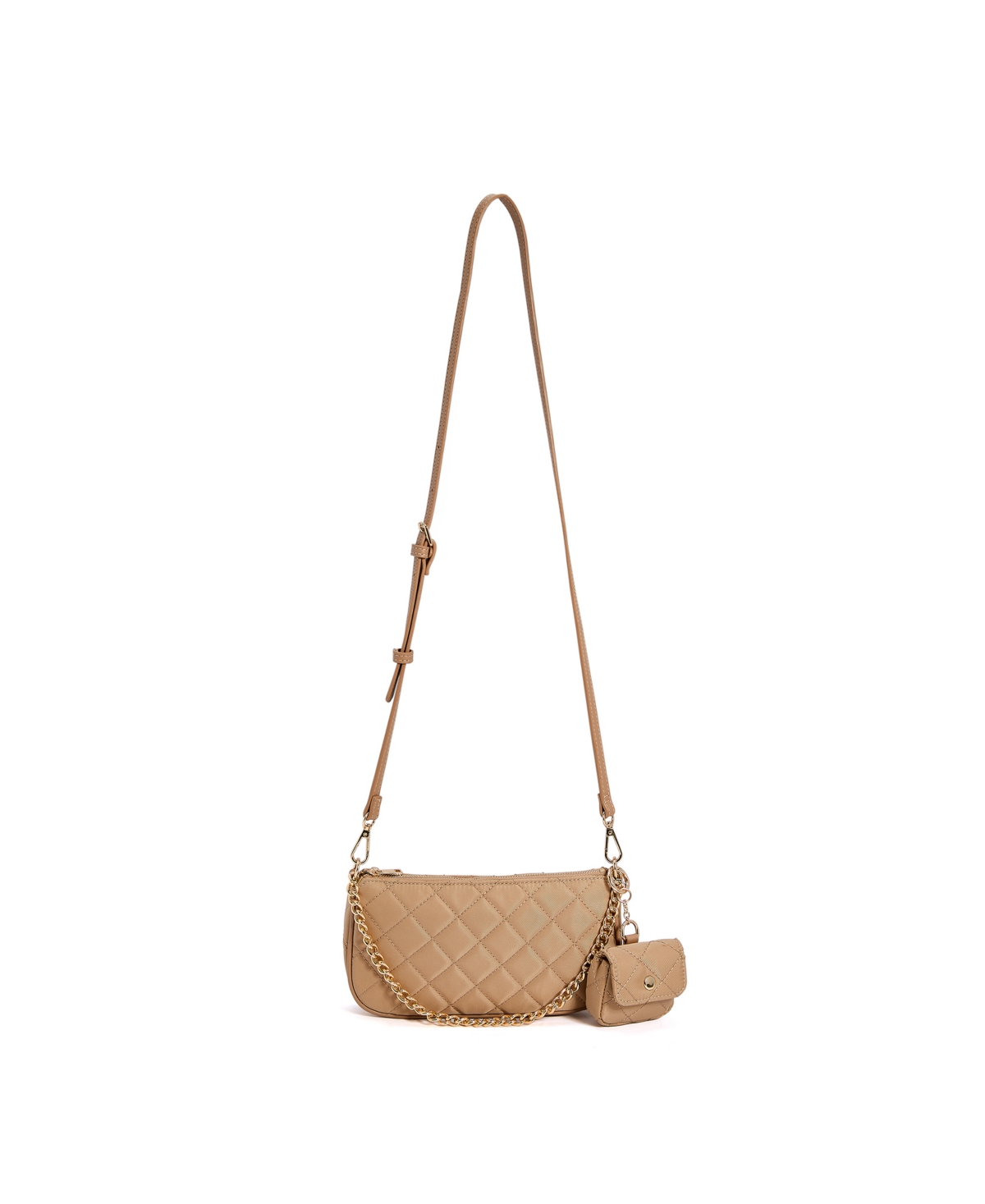 Like Dreams London Quilted Chain Crossbody Bag In Beige