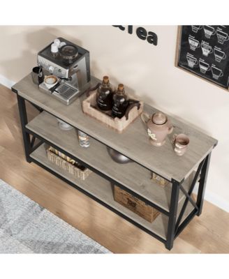 3 Tier Console Table, 47.2" Narrow Entryway Table with Storage