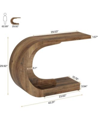   43.3"   Engineered Wood   C-Shaped, Mid-Century Modern, Compact, Heavy-Duty   Console Table
