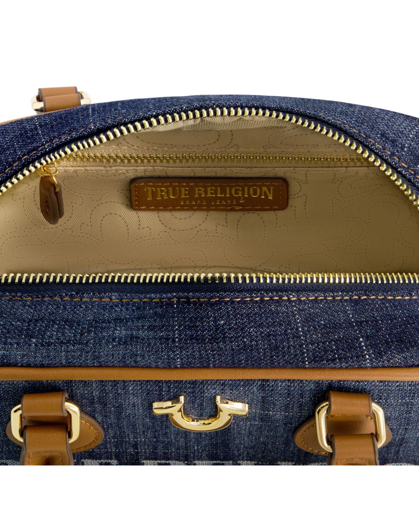 Женская сумка True Religion Denim Logo Mini Satchel Crossbody, цвет: Тёмный синий — фото 5