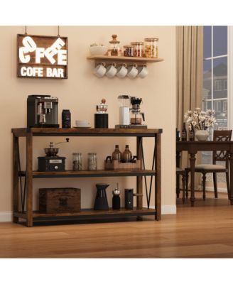 Farmhouse Entryway Table,47 Inch Narrow Long Console Table with Storage