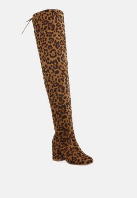 Womens Liama Minimal Drawstring Detail Knee-High Boots