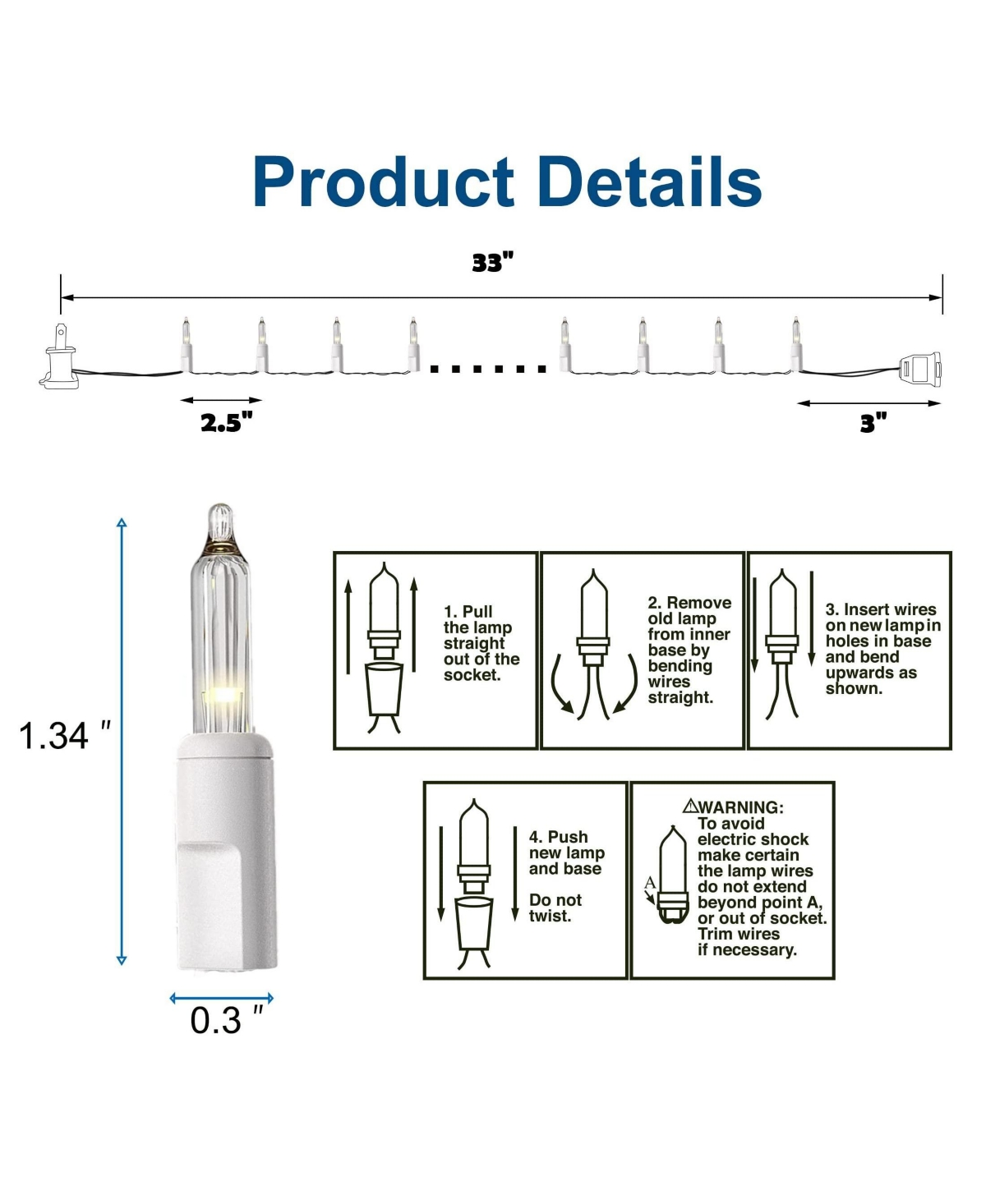 Twinkle Star 150 Count Incandescent Mini String Lights Ul Certified 4-Pack - Clear warm white - white wire