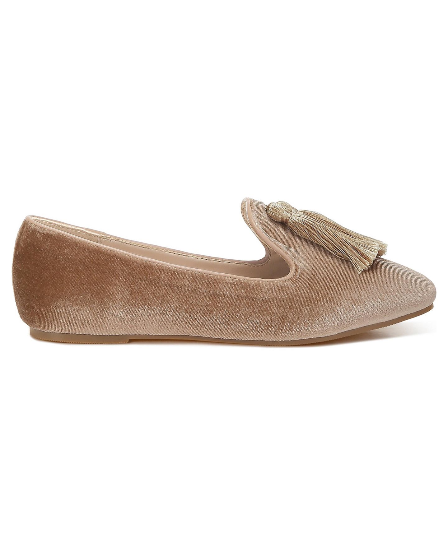 Женские туфли Rag & Co Tromso Iconic Tassel Detail Velvet, цвет: Бежевый бархатный — фото 1