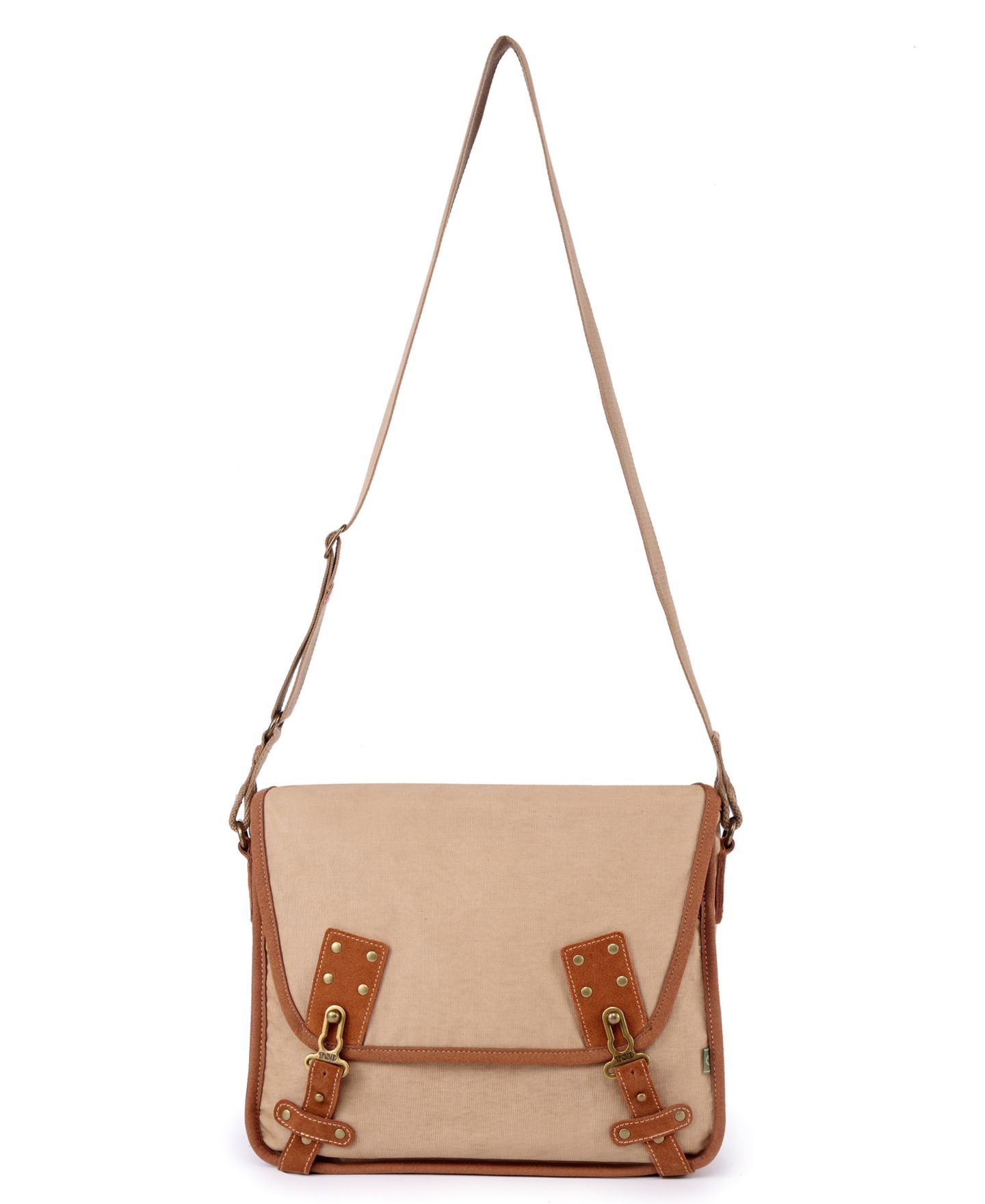 Женская сумка TSD BRAND Dolphin Canvas Messenger, цвет: Бежевый — фото 2