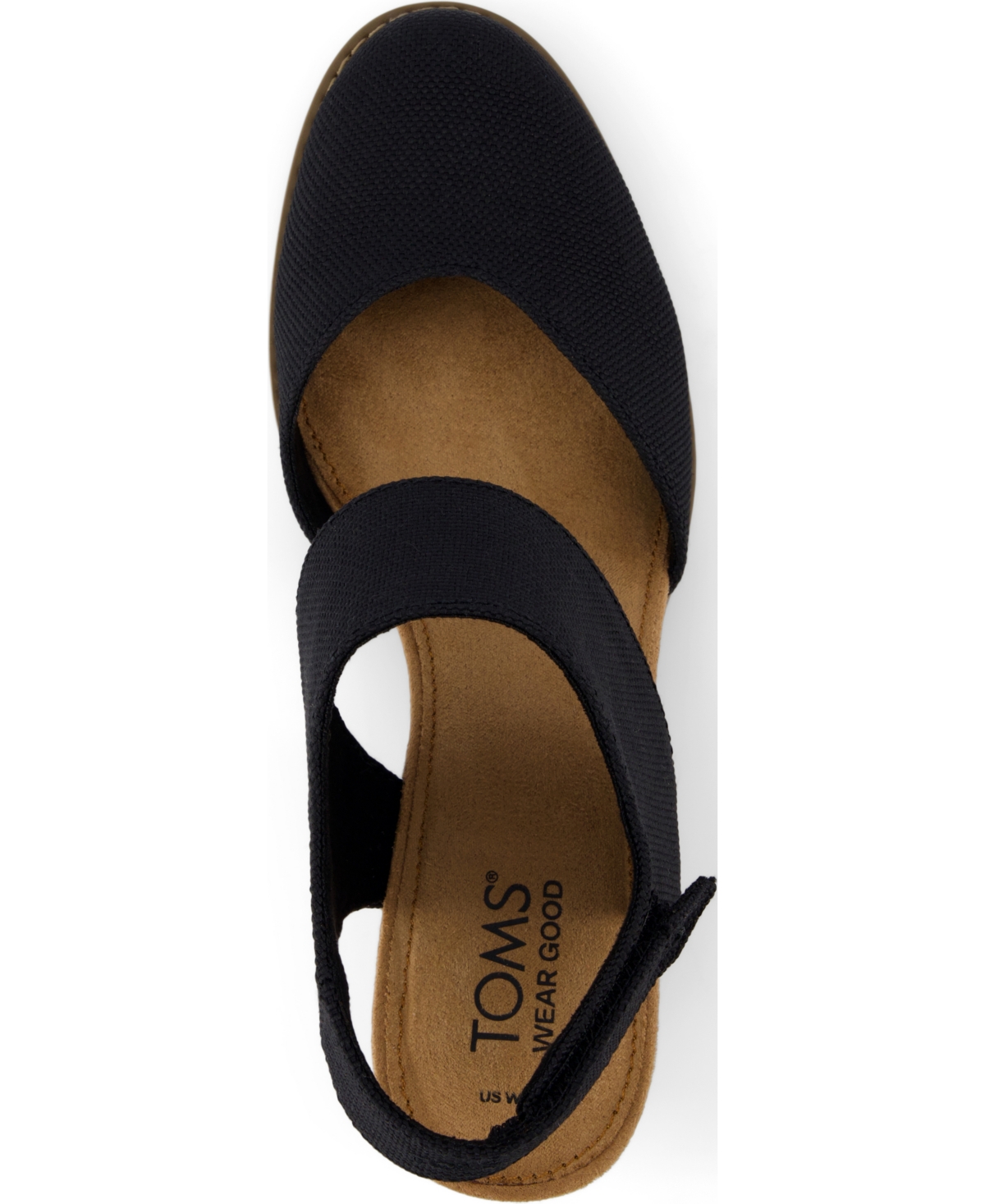 Shop Toms Women's Madison Wedge Heel Sandals In Black Heavy Canvas