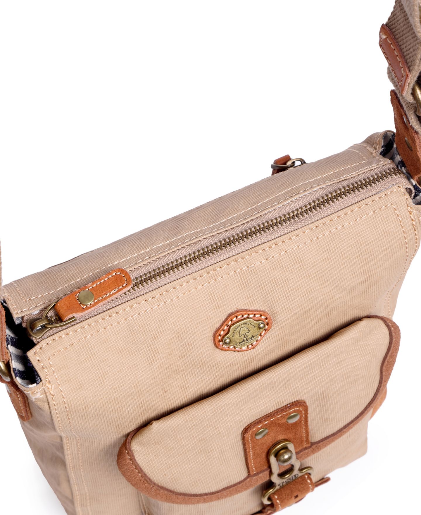 Женская сумка TSD BRAND Dolphin Canvas Crossbody, цвет: Бежевый — фото 9