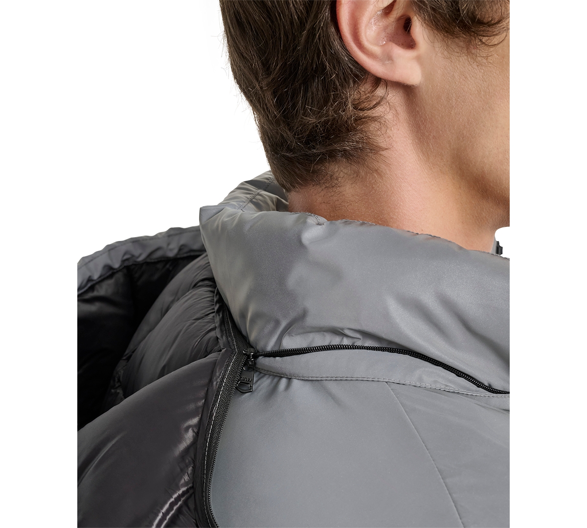 Dkny Men's Shiny Nylon Hooded Puffer Jacket