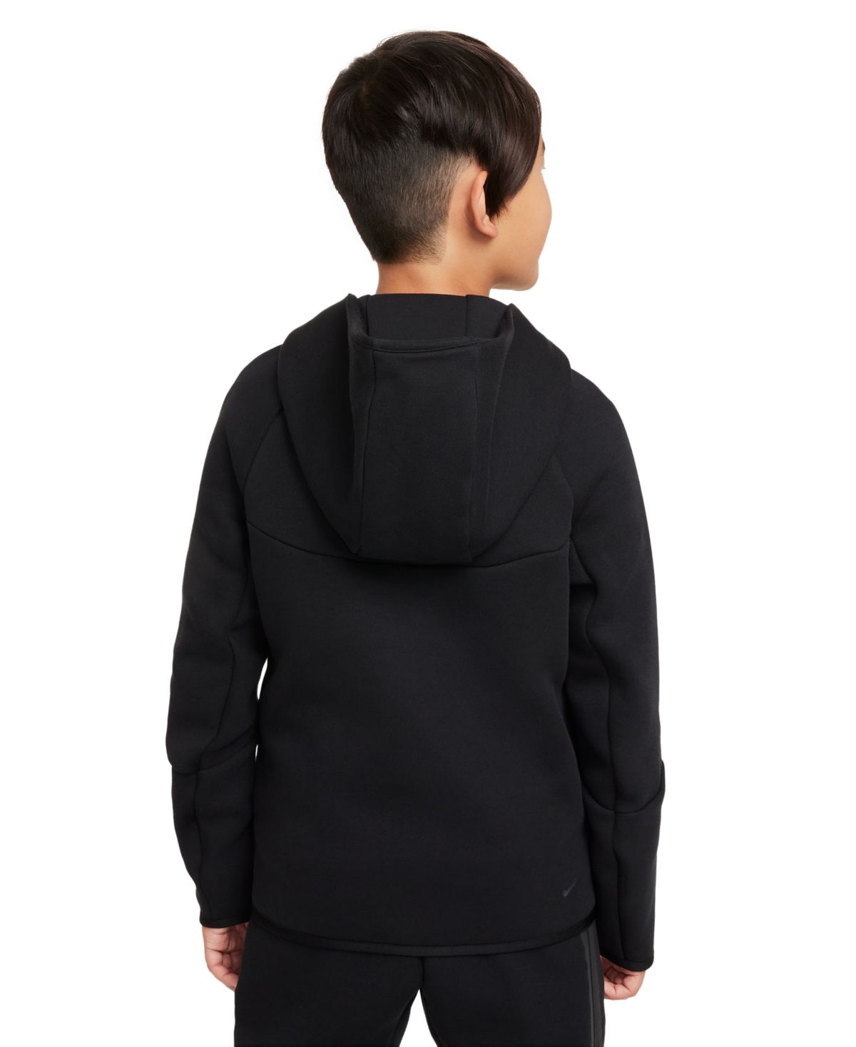 Nike Sportswear Tech Fleece Big Kids' Full-zip Hoodie In Black,blac