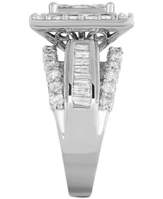Diamond Cluster Square Halo Ring (2-1/2 ct. t.w.) in 14k White Gold
