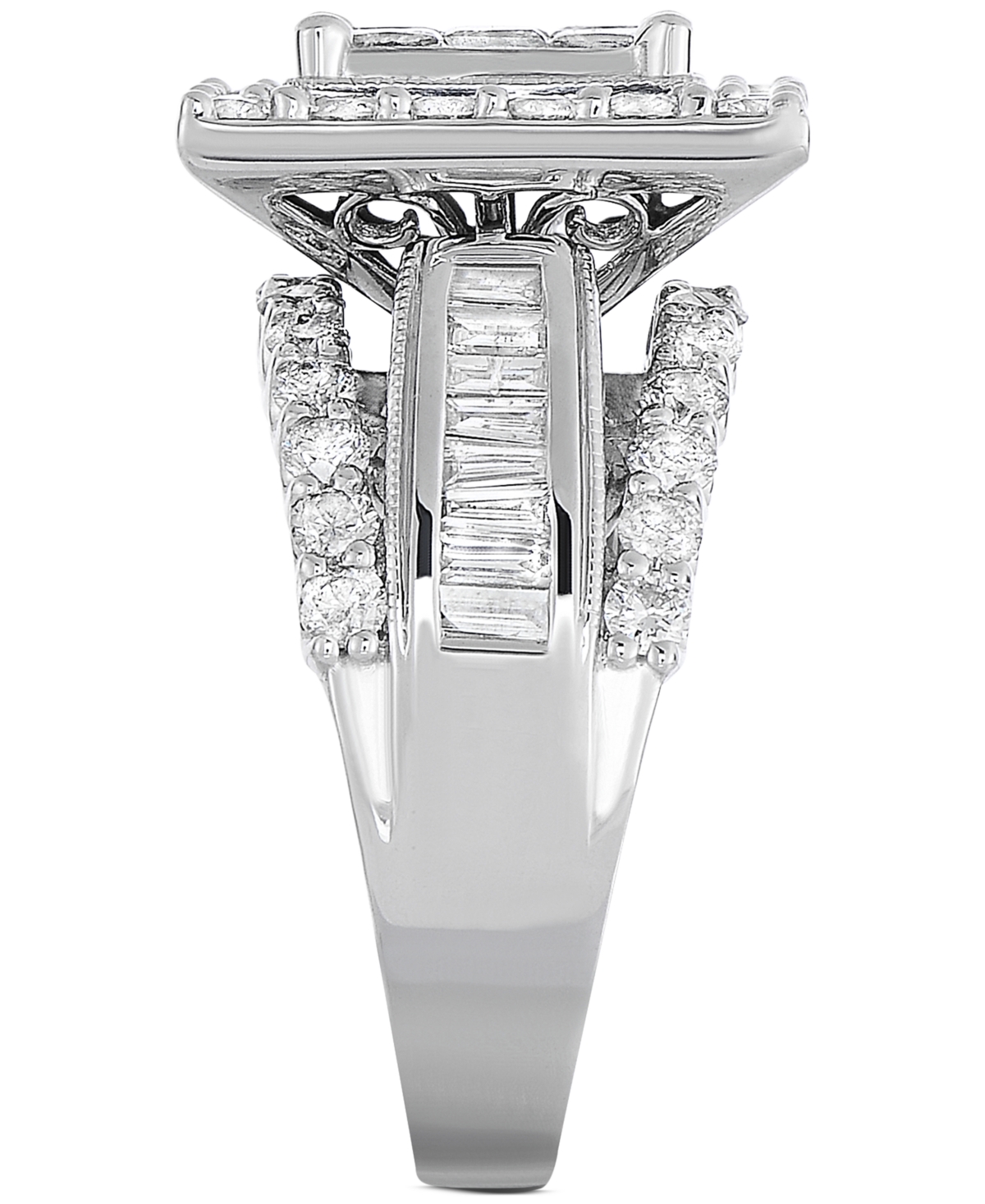 Macy's Diamond Cluster Square Halo Ring (2-1/2 Ct. T.w.) In 14k White Gold In White Gold